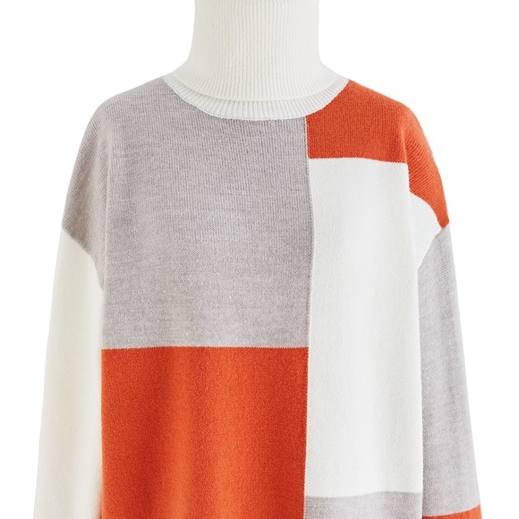 CHICWISH COLOR BLOCK TURTLENECK KNIT SWEATER - Picture 2 of 8